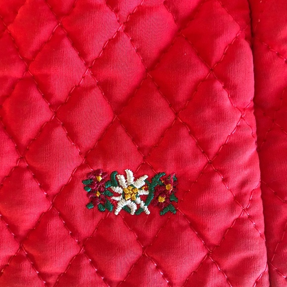 POST CARD Luxury Red Quilted Jacket with Removable Fur Collar - Sz 8 - Picture 16 of 16